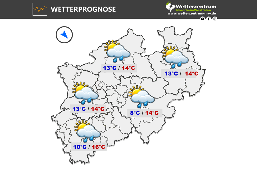 Das NRW Wetter für heute Sonntag, 05.04.2026
