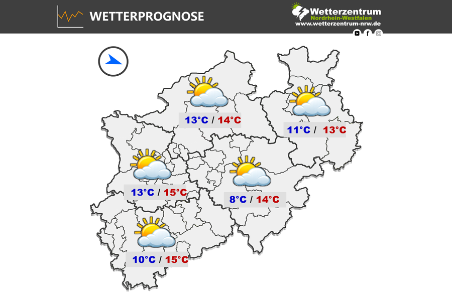 Das NRW Wetter für heute Montag, 06.04.2026