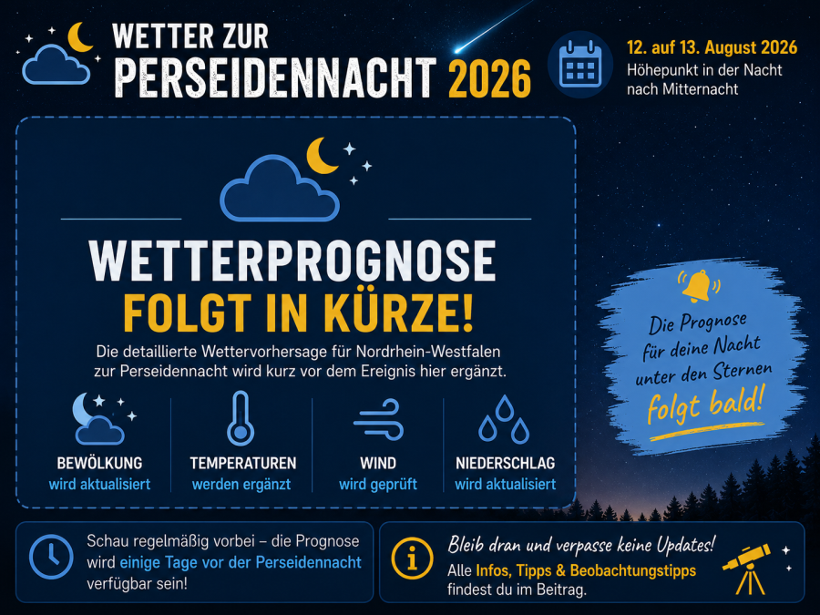 Wetterprognose für die Perseiden-Nacht 2026