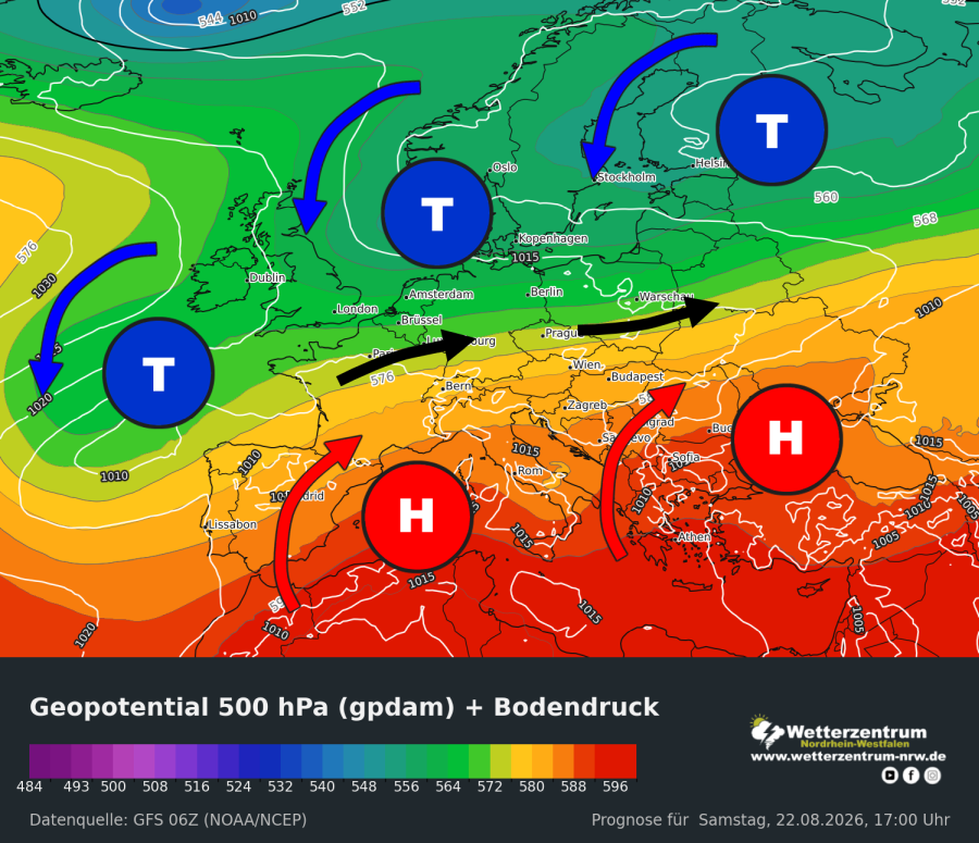 Wetterlage zum 20 August 2026 nach GFS