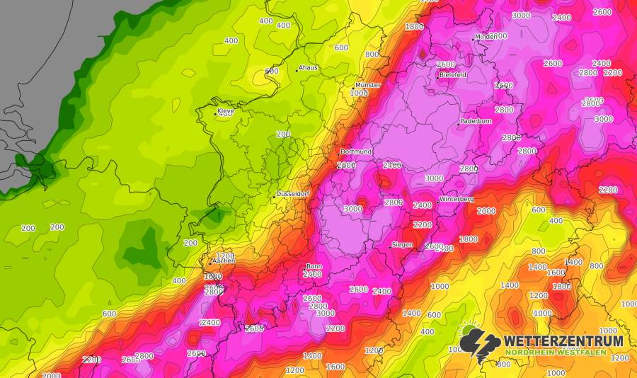 Modellkarte des CAPE-Parameters