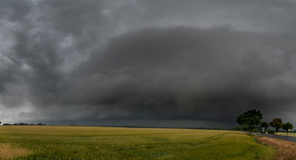 Dieses Bild zeigt einen Teil der massiven Shelfcloud der Superzelle