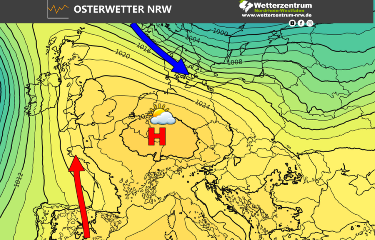 Das Osterwetter für Nordrhein-Westfalen
