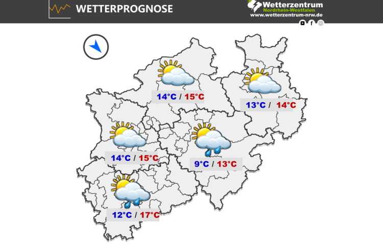 Das NRW Wetter für heute Samstag, 04.04.2026