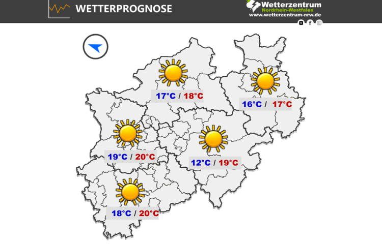 Das NRW Wetter für heute Mittwoch, 08.04.2026 