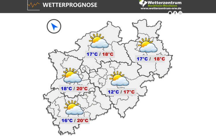 Das NRW Wetter für heute Mittwoch, 15.04.2026 