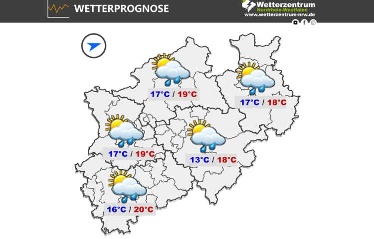 Das NRW Wetter für heute Donnerstag, 16.04.2026