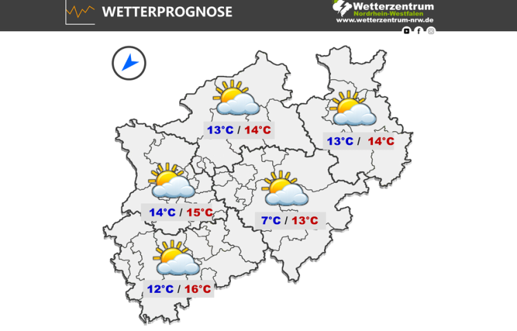 Das NRW Wetter für heute Dienstag, 21.04.2026
