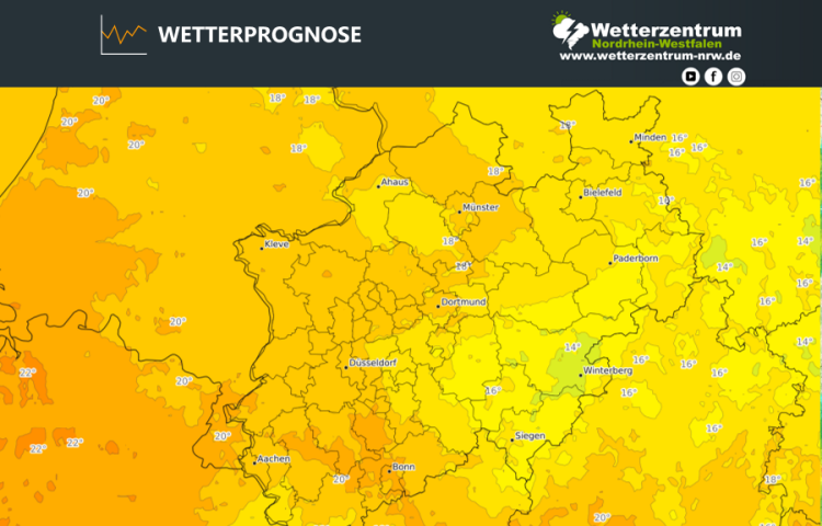 Das NRW Wetter für heute Montag, 17.08.2026